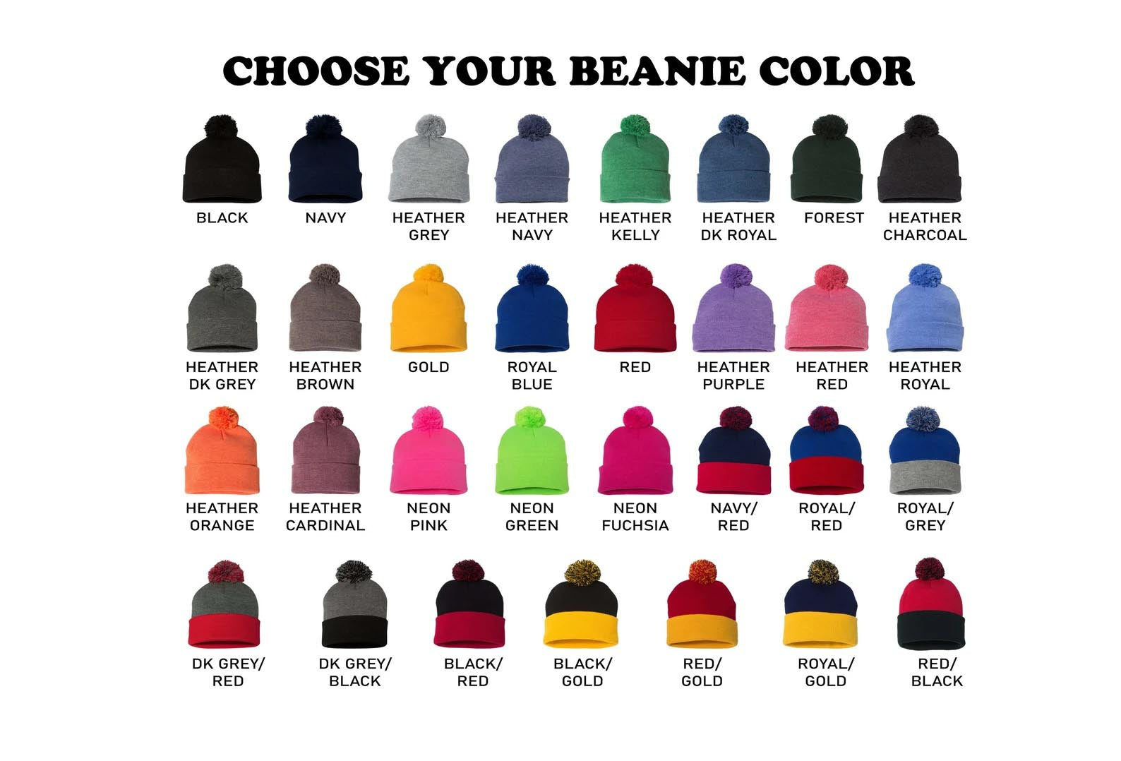 Custom pom pom beanies