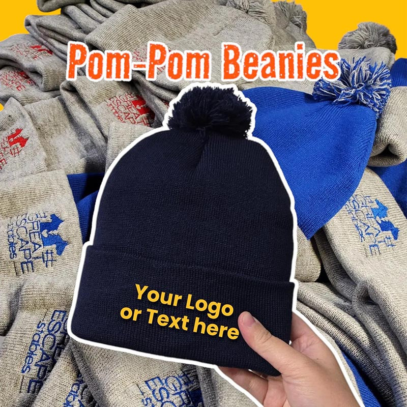 Custom pom pom beanies