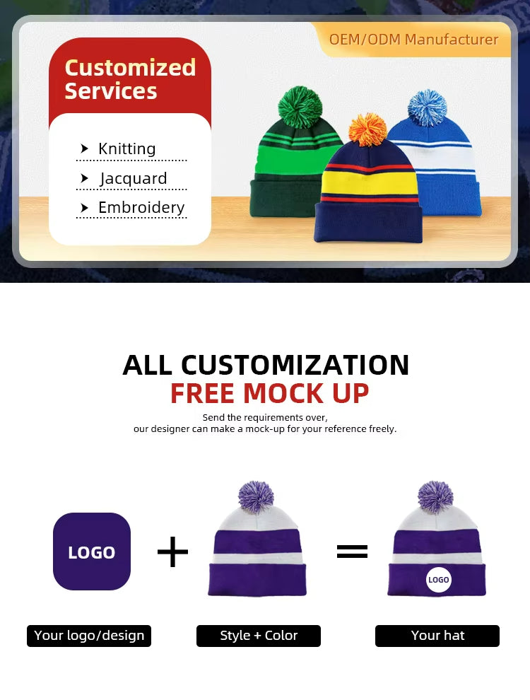 Custom Jacquard beanies